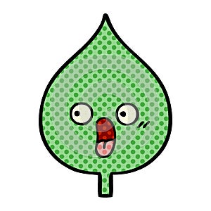 comic book style cartoon of a expressional leaf