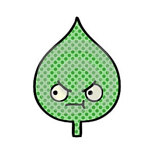 comic book style cartoon expressional leaf