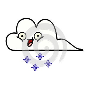 comic book style cartoon snow cloud