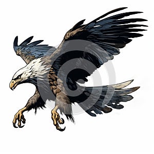 Comic Book Style Eagle In Flight Image By Travis Charest