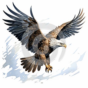 Comic Book Style Eagle In Flight Image By Travis Charest