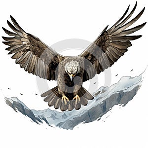 Comic Book Style Eagle In Flight Image By Travis Charest