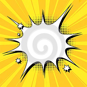 Comic Book Style Explosion Bubble on Yellow Background