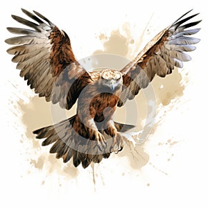 Comic Book Style Hawk In Flight Image By Travis Charest