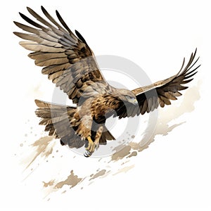 Comic Book Style Hawk In Flight Image By Travis Charest