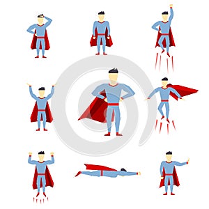 Comic book style page cartoon pose collection