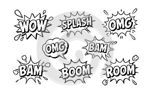 Comic Book Style Sound Effects Words With Speech Bubbles