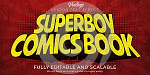 Comic book text effect  editable retro and vintage text style