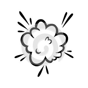 Comic boom effect clouds. Set of explosion bubbles and smoke. Vector illustration