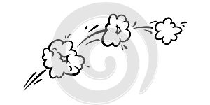 Comic boom effect clouds. Set of explosion bubbles and smoke. Vector illustration