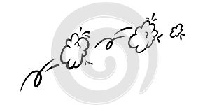 Comic boom effect clouds. Set of explosion bubbles and smoke. Vector illustration