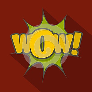 Comic boom icon, flat style