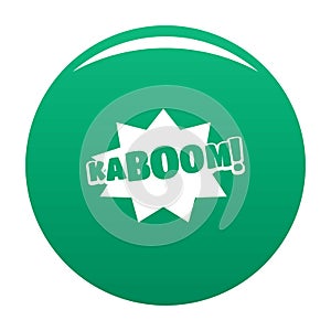 Comic boom kaboom icon vector green