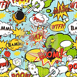 Comic boom seamless pattern