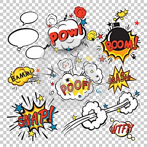 Comic boom set vector design illustration