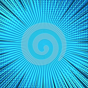 Comic bright blue abstract background