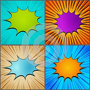 Comic bright explosive colorful concept