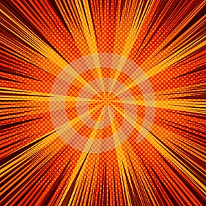 Comic bright orange template