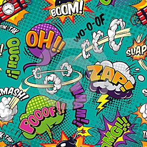 Comic bright seamless pattern