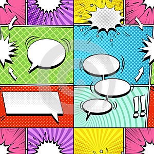 Comic bright seamless pattern