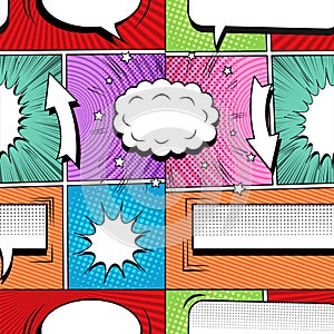 Comic bright seamless pattern