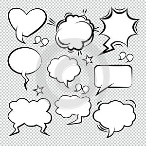 Comic Bubble Speech Balloons Speech Cartoon Speech Vector illustrator