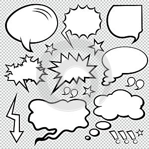 Comic Bubble Speech Balloons Speech Cartoon Speech Vector illustrator