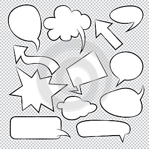 Comic Bubble Speech Balloons Speech Cartoon Vector