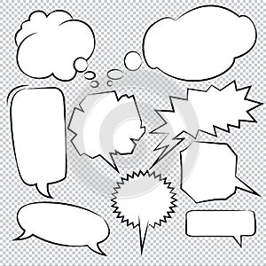 Comic Bubble Speech Balloons Speech Cartoon Vector