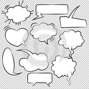 Comic Bubble Speech Balloons Speech Cartoon Vector