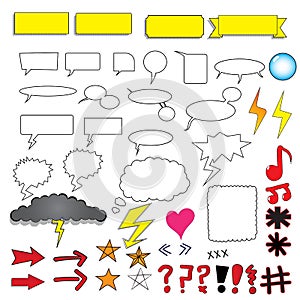 Comic bubbles and elements