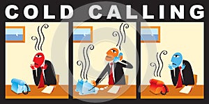 Comic with a businessman who makes cold call