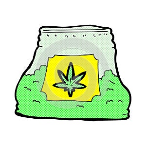 comic cartoon bag of weed