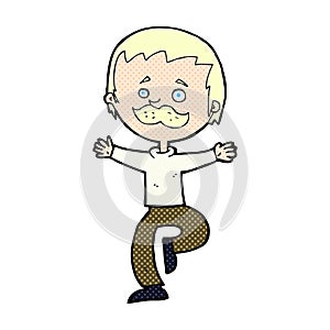 comic cartoon dancing man with mustache