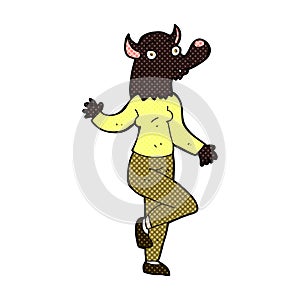 comic cartoon dancing werewolf woman