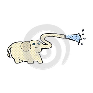 comic cartoon elephant squirting water