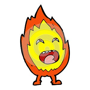 comic cartoon flame character