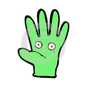 comic cartoon hand with eyes