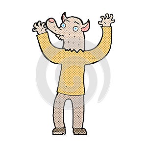 comic cartoon happy werewolf man