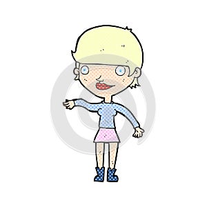 comic cartoon happy woman