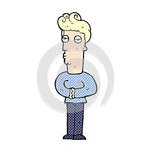 comic cartoon jaded man