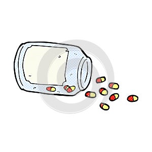 comic cartoon jar of pills