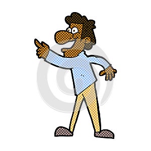 comic cartoon man pointing and laughing