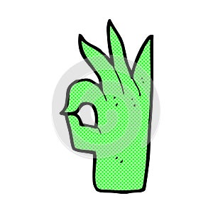 comic cartoon okay hand gesture