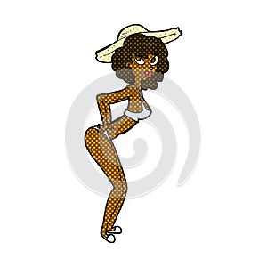 comic cartoon pin-up beach girl