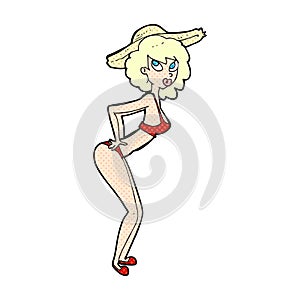 comic cartoon pin-up beach girl