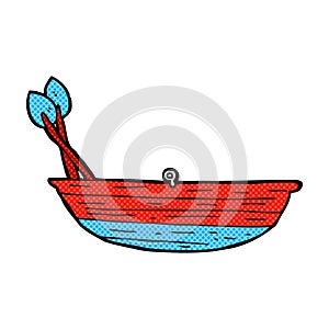 comic cartoon rowing boat