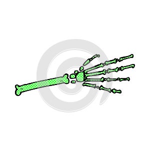 comic cartoon skeleton hand