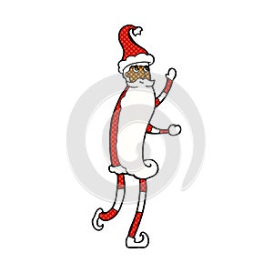 comic cartoon skinny santa