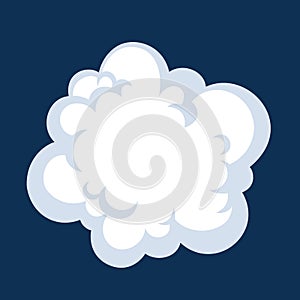 Comic cartoon smoke or cloud, vector speed motion effects